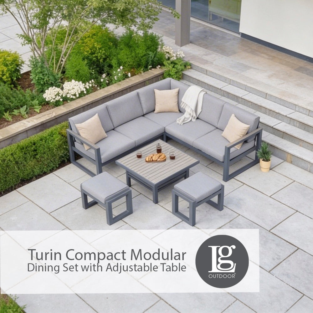 Turin Compact Modular Dining Set with Adjustable Table