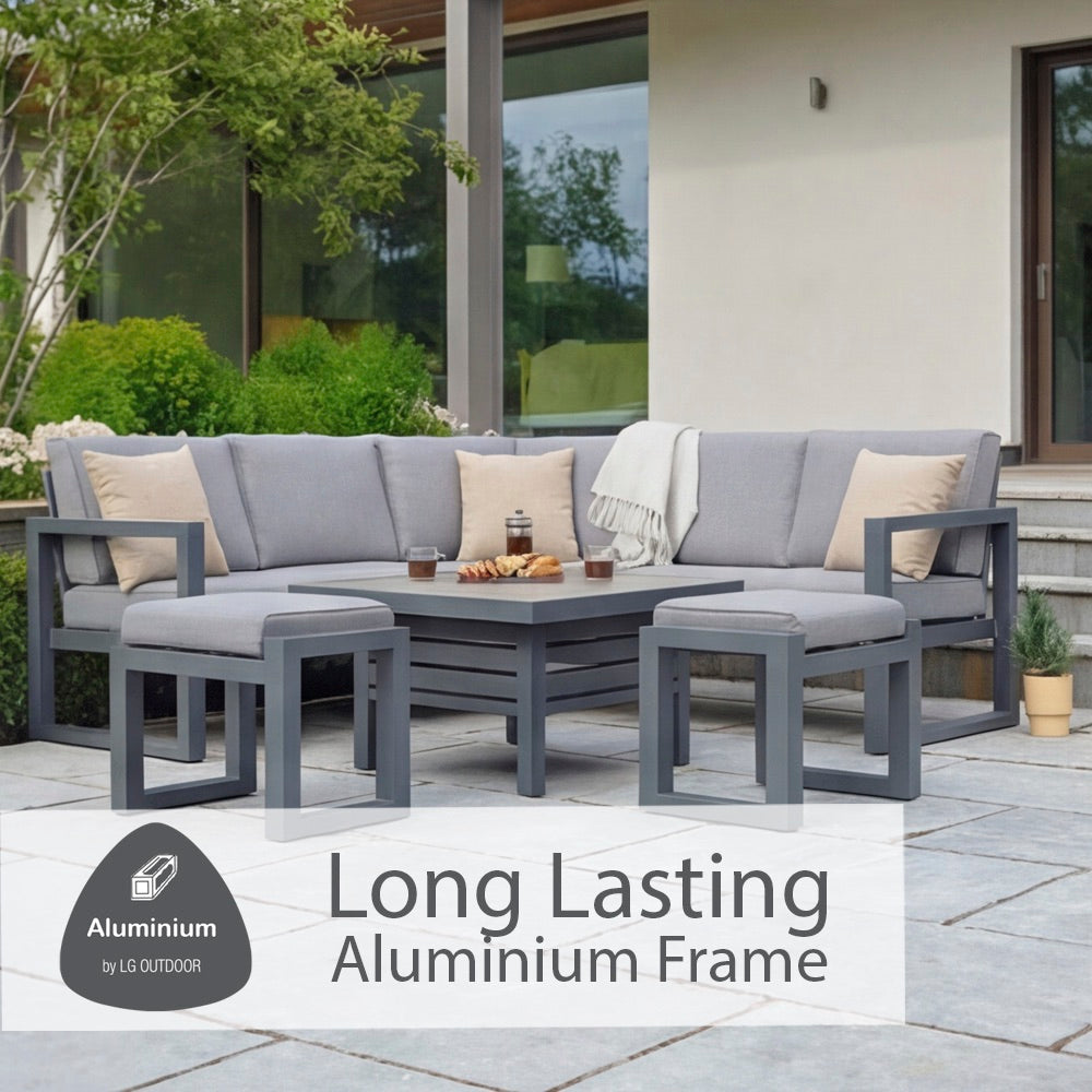 Turin Compact Modular Dining Set with Adjustable Table