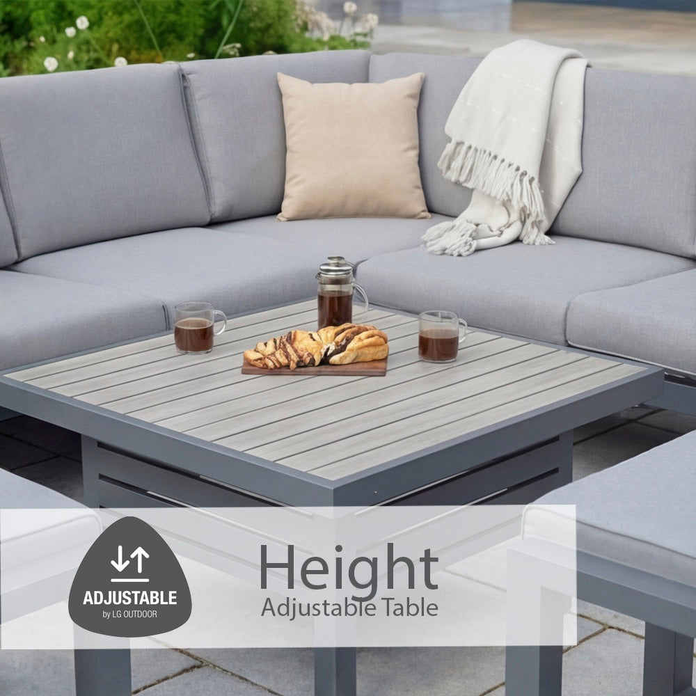 Turin Compact Modular Dining Set with Adjustable Table
