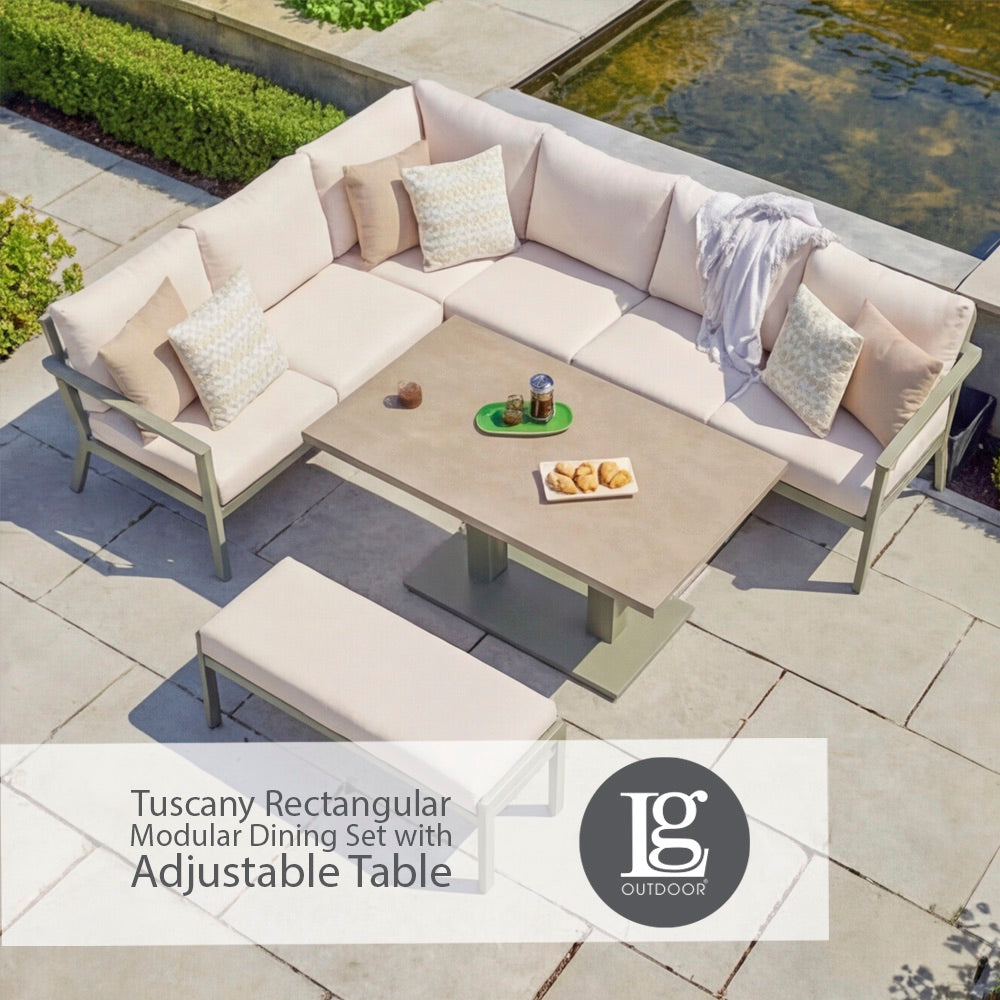 Tuscany Rectangular Modular Dining Set with Adjustable Table