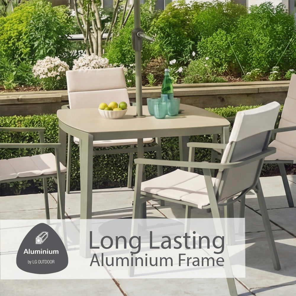 Tuscany 4 Seat Dining Set with 2.5m Parasol