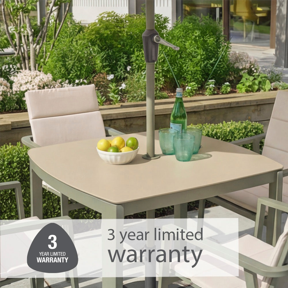Tuscany 4 Seat Dining Set with 2.5m Parasol