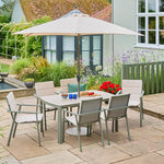 Tuscany 6 Seat Dining Set with 3.0m Parasol
