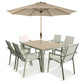 Tuscany 6 Seat Dining Set with 3.0m Parasol