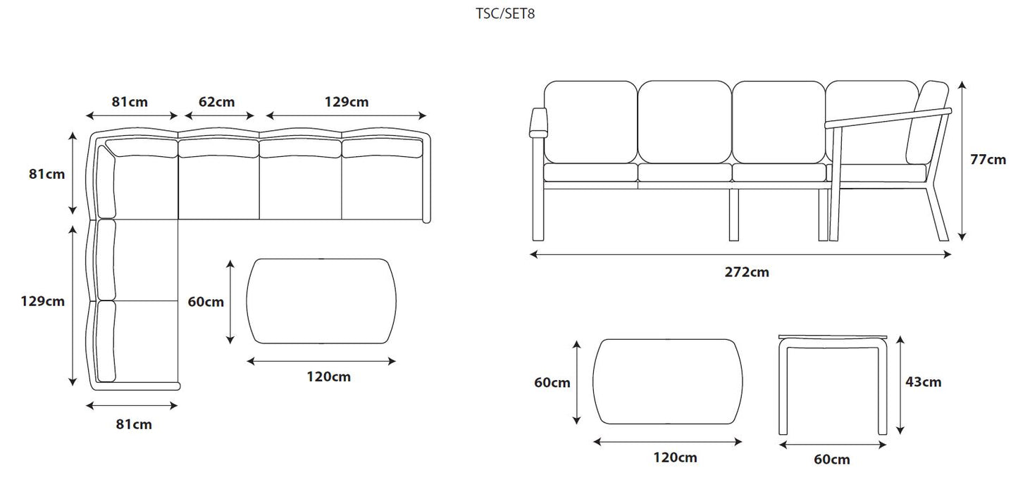 Tuscany Rectangular Modular Lounge Set
