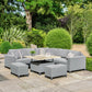 Venice Upholstered Modular Dining Set With Adjustable Table