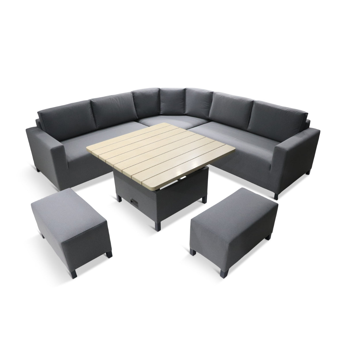 Venice Upholstered Modular Dining Set With Adjustable Table