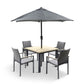 Venice 4 Seat Dining Set With Dining Chair And 2.5m Deluxe Parasol