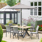 Venice 6 Seat Dining Set With Stacking Armchair And 3.0m Deluxe Parasol
