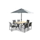 Venice 6 Seat Dining Set With Stacking Armchair And 3.0m Deluxe Parasol