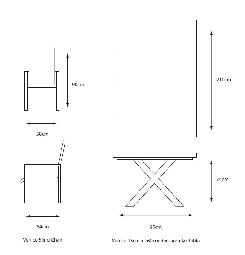 Venice 6 Seat Dining Set With Dining Chair And 3.0m Deluxe Parasol