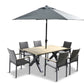 Venice 6 Seat Dining Set With Dining Chair And 3.0m Deluxe Parasol