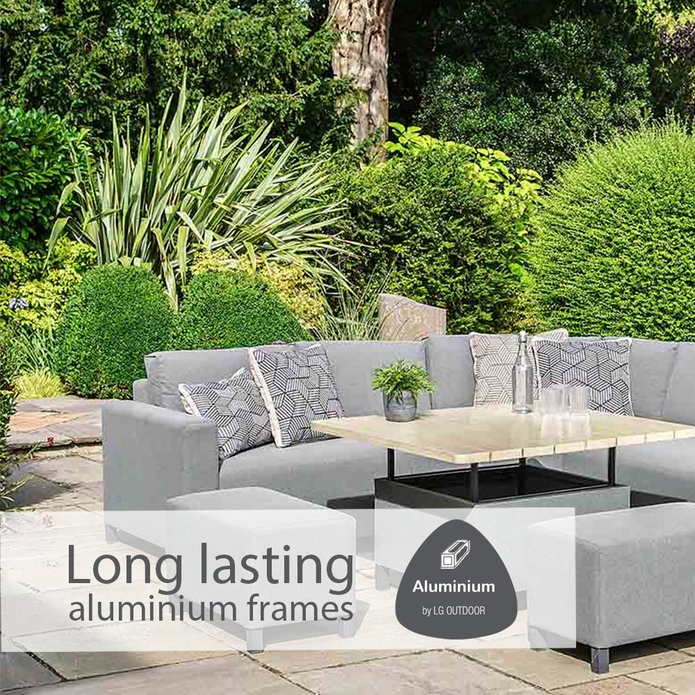 Venice Upholstered Modular Dining Set With Adjustable Table