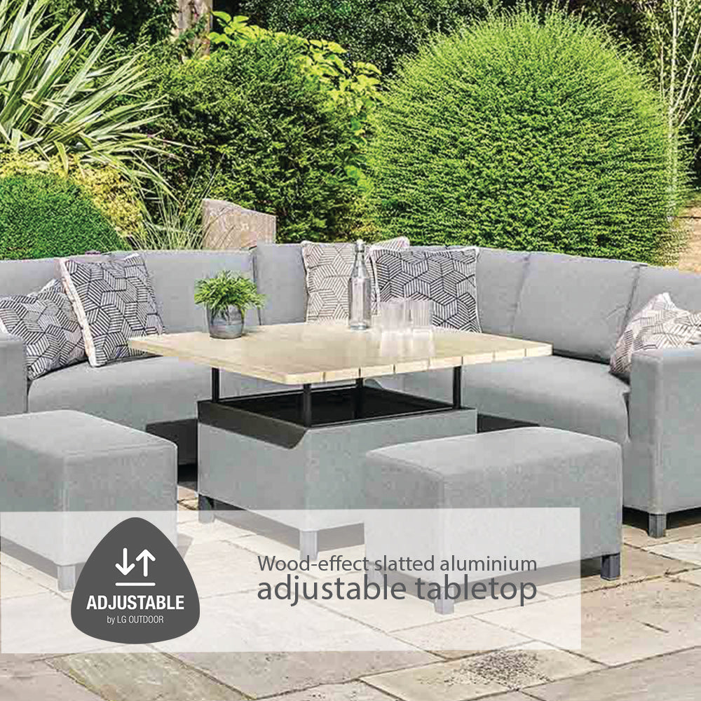 Venice Upholstered Modular Dining Set With Adjustable Table