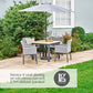 Venice 4 Seat Dining Set With Dining Chair And 2.5m Deluxe Parasol