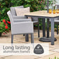 Venice 4 Seat Dining Set With Dining Chair And 2.5m Deluxe Parasol