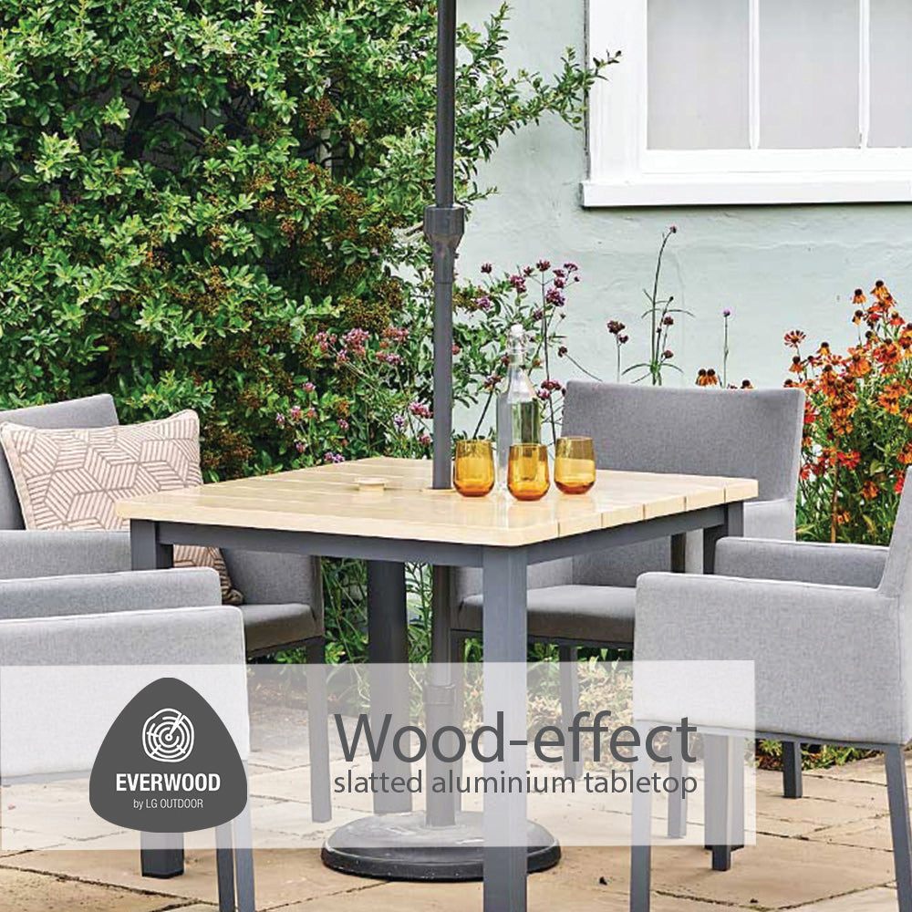 Venice 4 Seat Dining Set With Dining Chair And 2.5m Deluxe Parasol