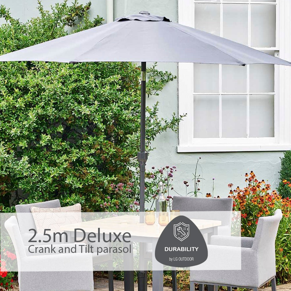 Venice 4 Seat Dining Set With Dining Chair And 2.5m Deluxe Parasol