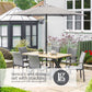 Venice 6 Seat Dining Set With Stacking Armchair And 3.0m Deluxe Parasol