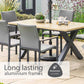 Venice 6 Seat Dining Set With Stacking Armchair And 3.0m Deluxe Parasol