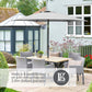 Venice 6 Seat Dining Set With Dining Chair And 3.0m Deluxe Parasol