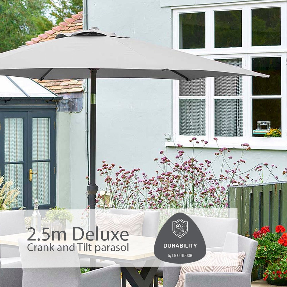 Venice 6 Seat Dining Set With Dining Chair And 3.0m Deluxe Parasol