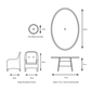 Bergen 8 Seat Oval Dining Set with Weave Lazy Susan and Deluxe 2.0 x 3.0m Parasol