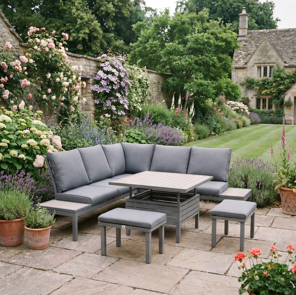 Milano Deluxe Modular Dining Set with Adjustable Table – LG OUTDOOR